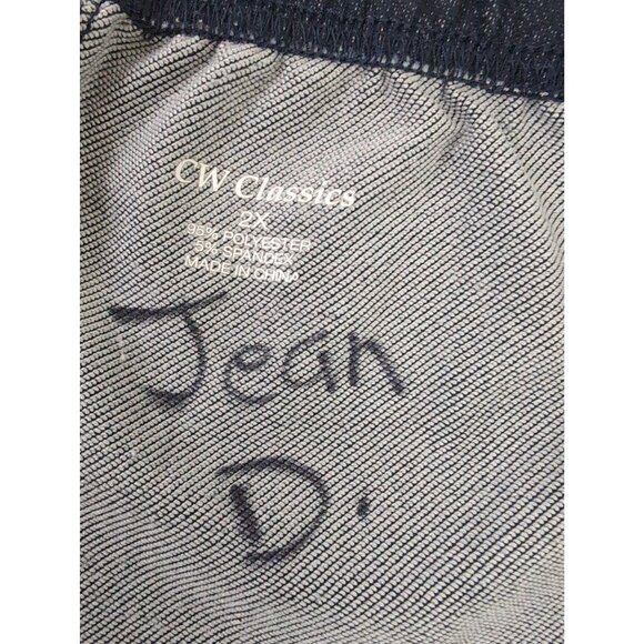 CW Classics Pull On Pants‎ Womens 2X Blue Elastic Waist Stretchy Comfy Casual - Picture 7 of 10